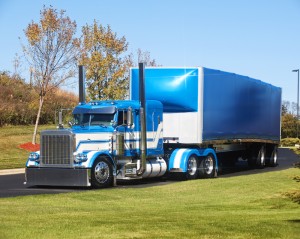 Blue and White Custom Truck
